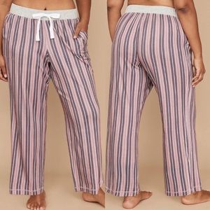 Lane Bryant Striped Gray Lavender Pink Sleep Pants